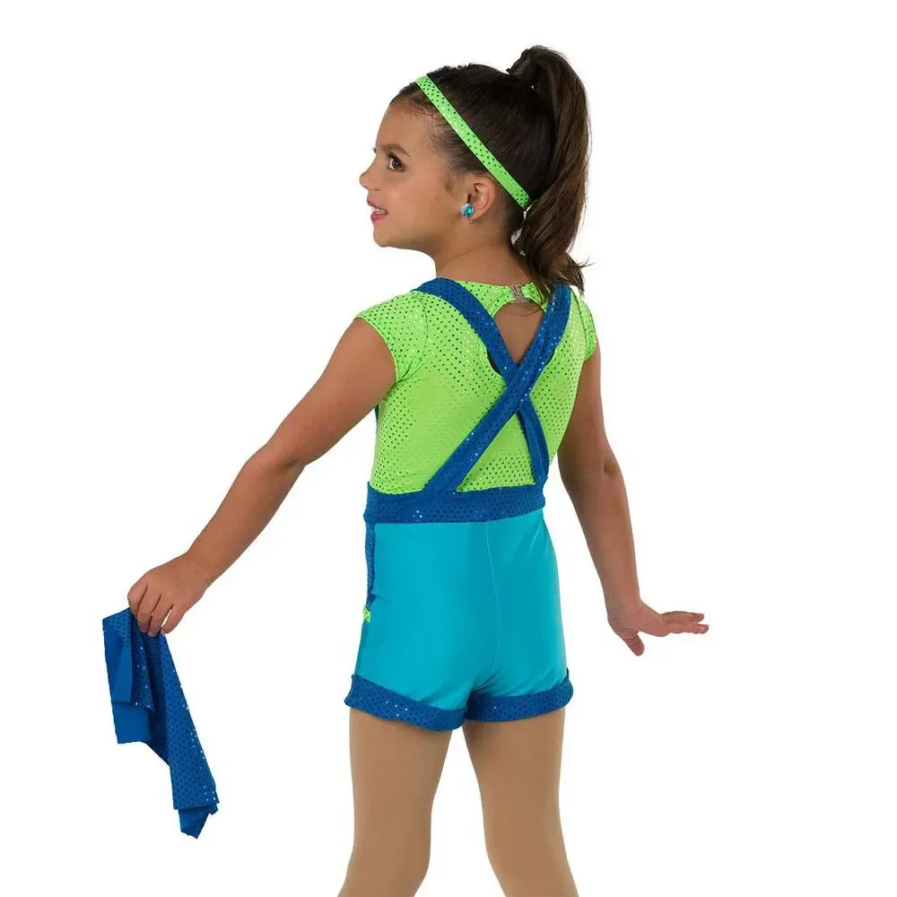 Pre-Owned Dance Costume Medium Child Blue A Wish Come True 577Y Jazz Tap Cloggi